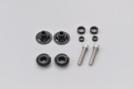 Swing arm spool set CNC black anodized M8 with Nylon spacer