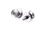 Swing arm spool set CNC silver anodized M8 with Nylon spacer