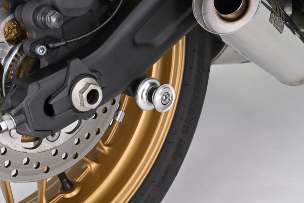 Swing arm spool set CNC silver anodized M8 with...