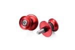 Swing arm spool set CNC red anodized M8 with Nylon spacer
