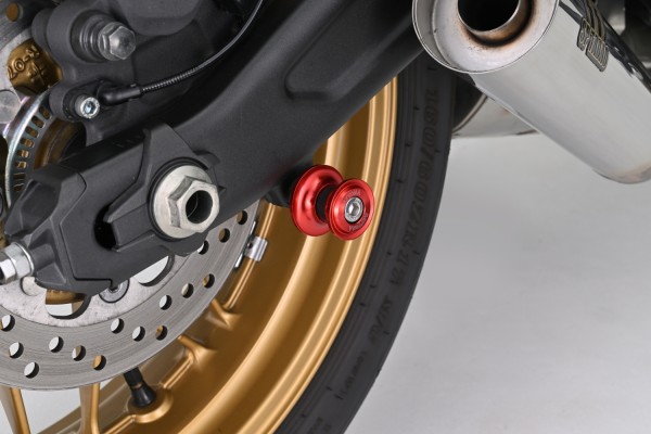 Swing arm spool set CNC red anodized M8 with...