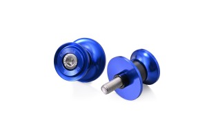 Swing arm spool set CNC blue anodized M8 with Nylon spacer