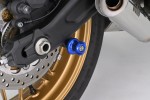 Swing arm spool set CNC blue anodized M8 with Nylon spacer