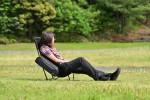 Camping Klappstuhl "High Back Low Chair" kompakt 74x55x69cm schwarz