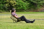 Camping Klappstuhl "High Back Low Chair" kompakt 74x55x69cm khaki