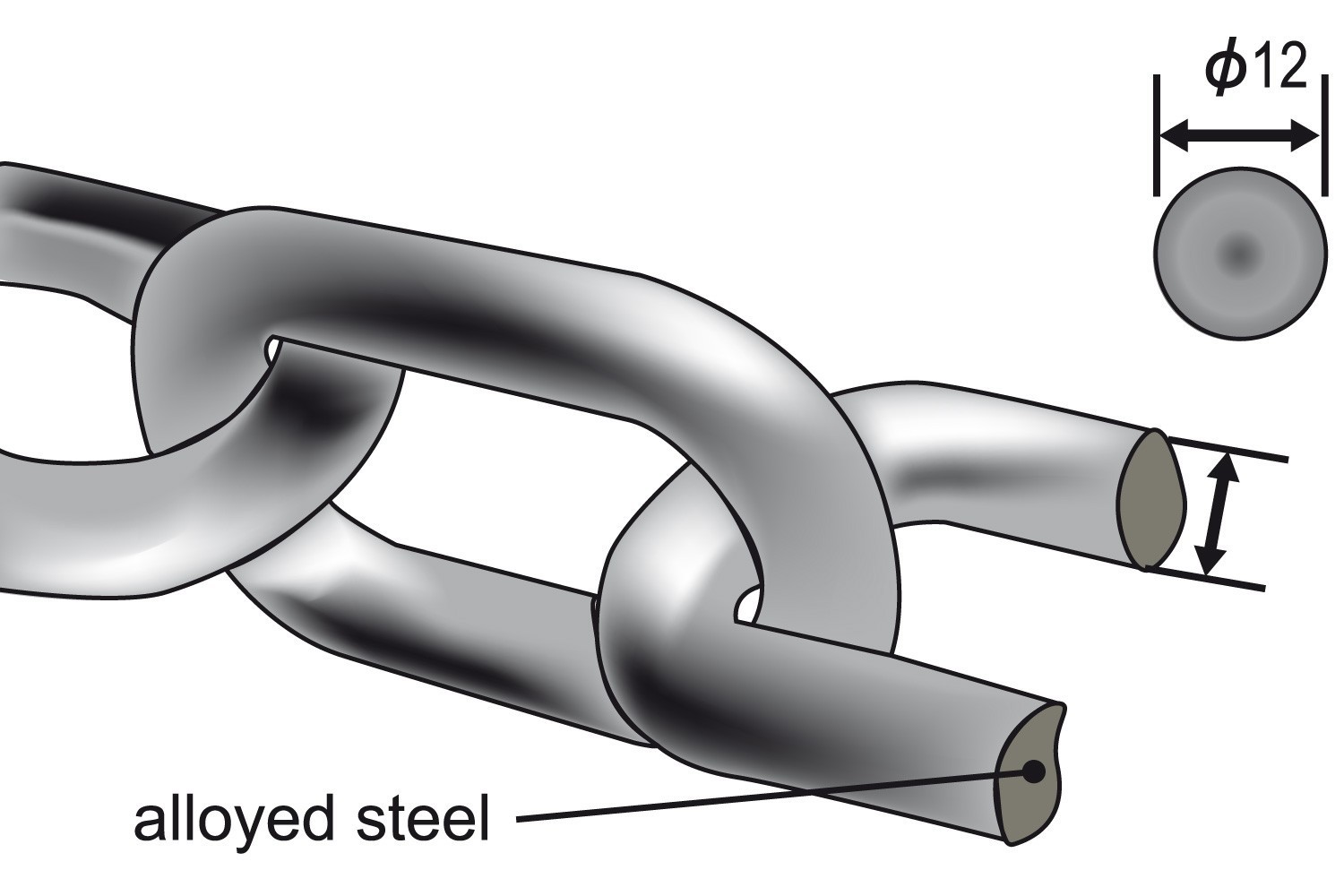 "STRONGER LOCK" Chain lock 6.0 meter steel ø12mm Daytona Europe