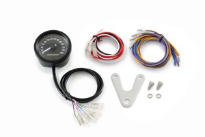 "VELONA60" ELECTRICAL SPEEDOMETER 260KMH(MPH) W/ INDICATORS, WHITE-LED, BLACK 2