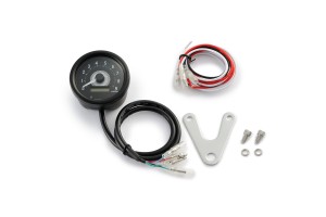 "VELONA60" ELECTRICAL TACHOMETER 9000RPM W/ INDICATORS, WHITE-LED, BLACK 2