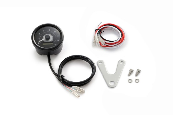 "VELONA60" ELECTRICAL TACHOMETER 15000RPM W/ INDICATORS, WHITE-LED, BLACK