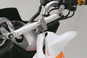 Handlebar helmet lock holder black with hook ø22.2 / 25.4mm 2