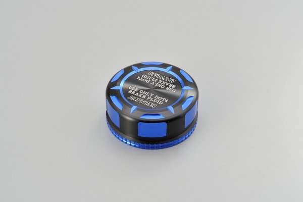 Deckel Behälter Bremsflüssigkeit für NISSIN 38mm 2-farbig eloxiert blau schwarz
