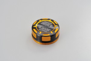 Master cylinder tank cap for NISSIN 38mm dual anodized gold black