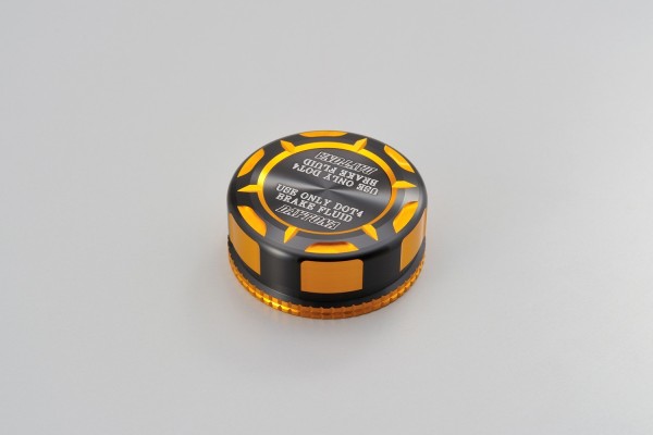 Deckel Behälter Bremsflüssigkeit für NISSIN 38mm 2-farbig eloxiert gold schwarz