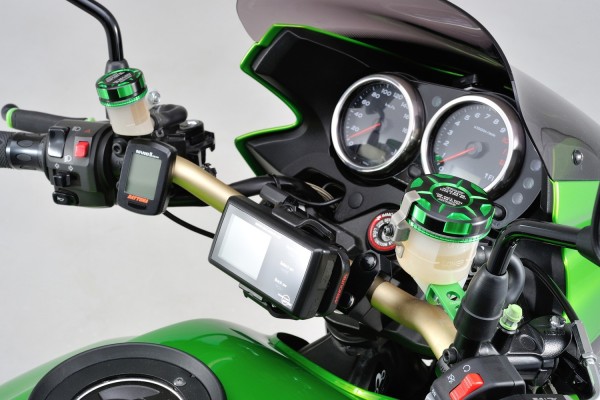 Master cylinder tank cap for NISSIN 38mm dual anodized green black