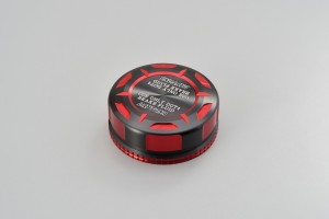 Master cylinder tank cap for NISSIN 42mm dual anodized red black
