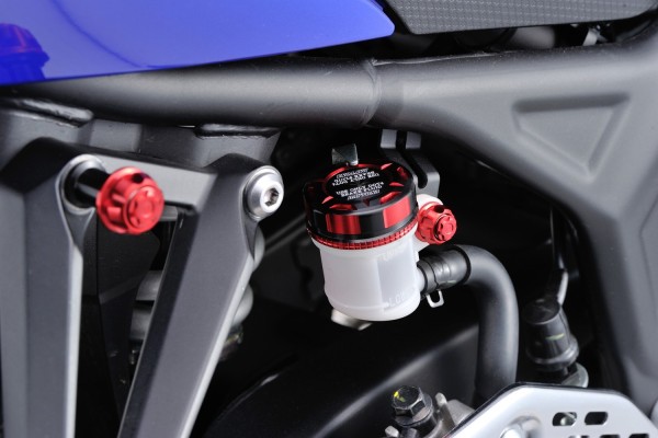 Master cylinder tank cap for NISSIN 42mm dual anodized red black