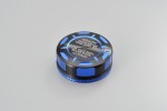 Deckel Behälter Bremsflüssigkeit für NISSIN 42mm 2-farbig eloxiert blau schwarz Deckel Behälter Bremsflüssigkeit für NISSIN 42mm 2-farbig eloxiert blau schwarz