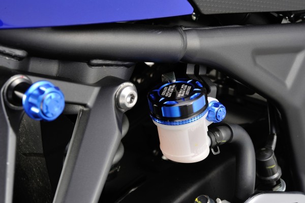 Deckel Behälter Bremsflüssigkeit für NISSIN 42mm 2-farbig eloxiert blau schwarz