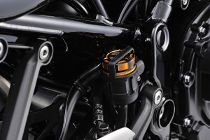 Master cylinder tank cap for NISSIN 42mm dual anodized gold black 2