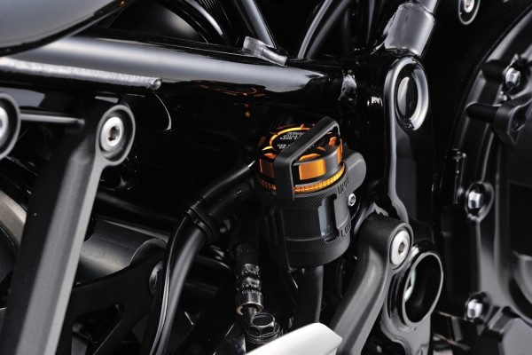 Master cylinder tank cap for NISSIN 42mm dual anodized gold black