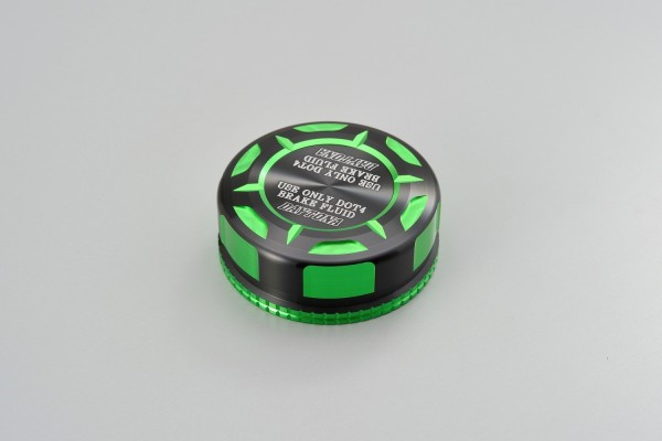 Deckel Behälter Bremsflüssigkeit für NISSIN 42mm 2-farbig eloxiert grün schwarz