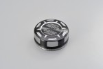 Deckel Behälter Bremsflüssigkeit für NISSIN 42mm 2-farbig eloxiert silber schwarz Deckel Behälter Bremsflüssigkeit für NISSIN 42mm 2-farbig eloxiert silber schwarz