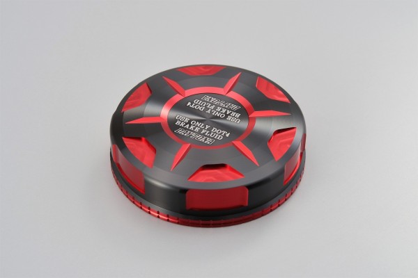 Deckel Behälter Bremsflüssigkeit für NISSIN 59mm 2-farbig eloxiert rot schwarz