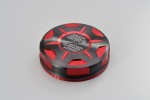 Deckel Behälter Bremsflüssigkeit für NISSIN 59mm 2-farbig eloxiert rot schwarz Deckel Behälter Bremsflüssigkeit für NISSIN 59mm 2-farbig eloxiert rot schwarz
