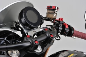 Deckel Behälter Bremsflüssigkeit für NISSIN 59mm 2-farbig eloxiert rot schwarz 2