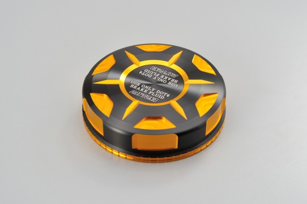 Deckel Behälter Bremsflüssigkeit für NISSIN 59mm 2-farbig eloxiert gold schwarz