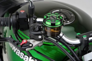 Deckel Behälter Bremsflüssigkeit für NISSIN 59mm 2-farbig eloxiert grün schwarz 2