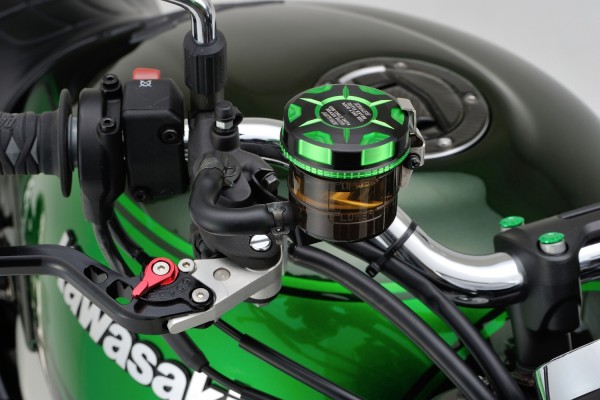 Master cylinder tank cap for NISSIN 59mm dual anodized green black