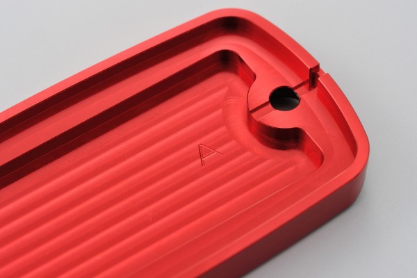 Master cylinder square cap for HONDA (A) dual anodized silver black