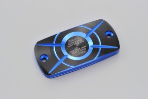 Deckel Bremspumpe für HONDA (A) 2-farbig eloxiert blau schwarz