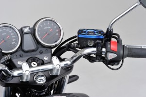 Deckel Bremspumpe für HONDA (A) 2-farbig eloxiert blau schwarz 2