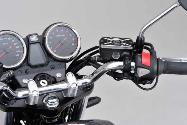 Master cylinder square cap for HONDA (A) dual anodized silver black