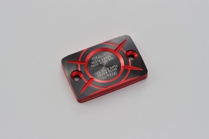 Master cylinder square cap for HONDA (B) dual anodized red black